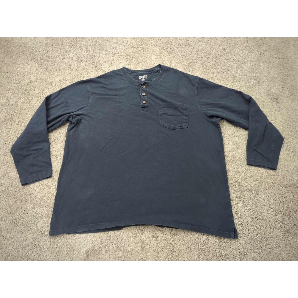 Duluth Trading Shirt Mens 3XL Black Long Sleeve Longtail Relaxed Fit Workwear
